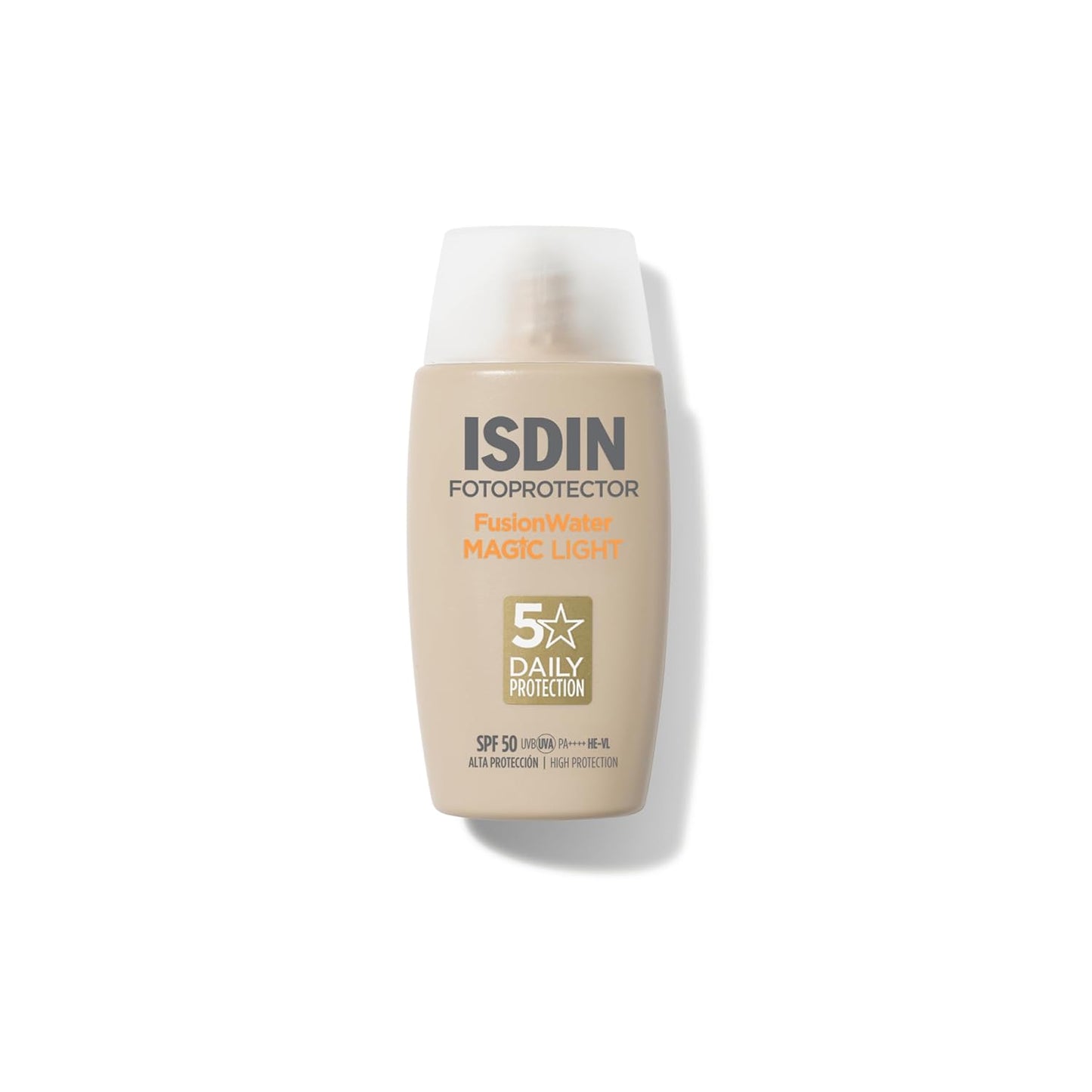 ISDIN Fusion Water Magic Color SPF 50, Protector Solar Facial De Uso Diario Ultraligero Con Color, 3 Tonos Disponibles, 50Ml