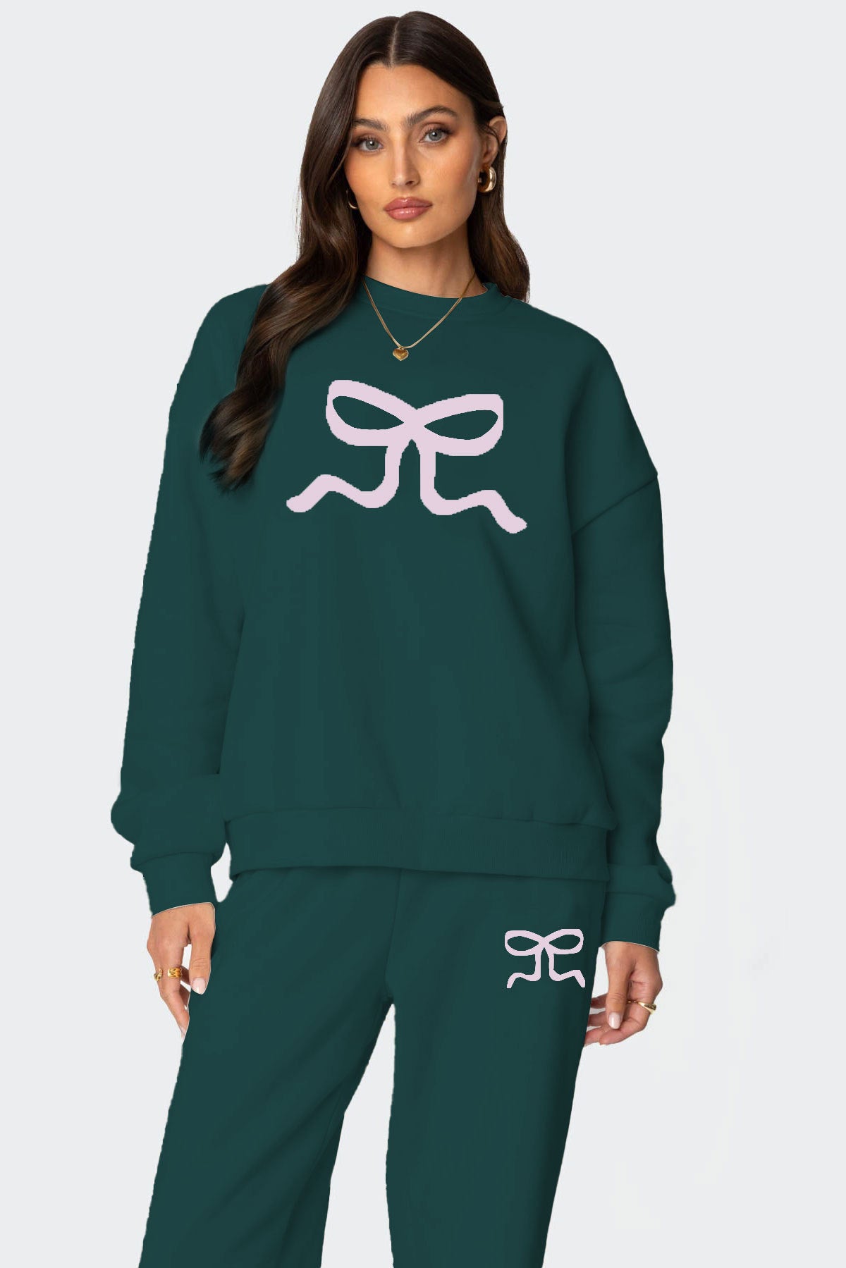 European And American Round Neck Long Sleeve Loose Thick Sweaters Women's Clothing