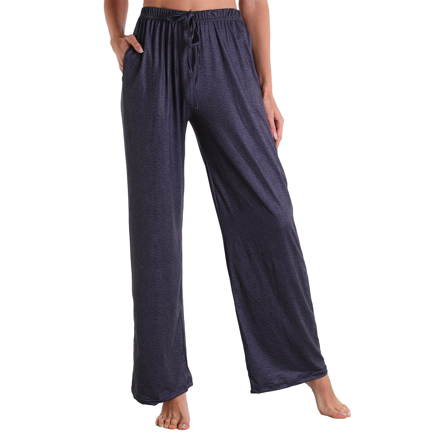 Stretch Cotton Straight-leg Pants Printing Elastic Cord Trousers