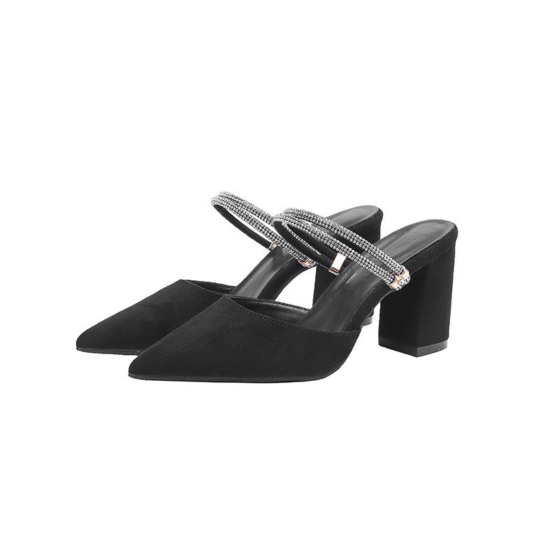 Thick Heel Toe Box Plus Size High Heels Women's Shoes