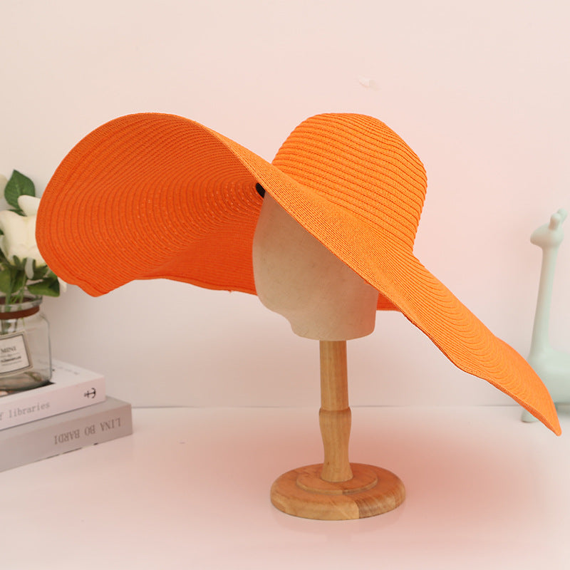 Women's Oversized Brim Foldable Sunscreen Straw Hat