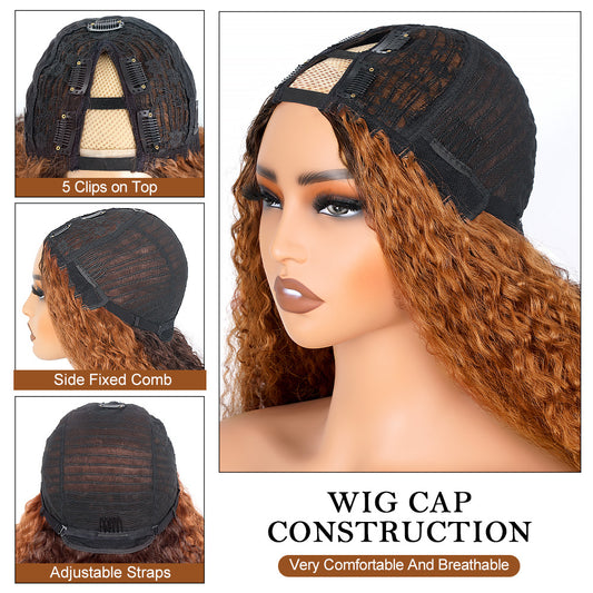 Women's Personality Wine Red V Curly Wig