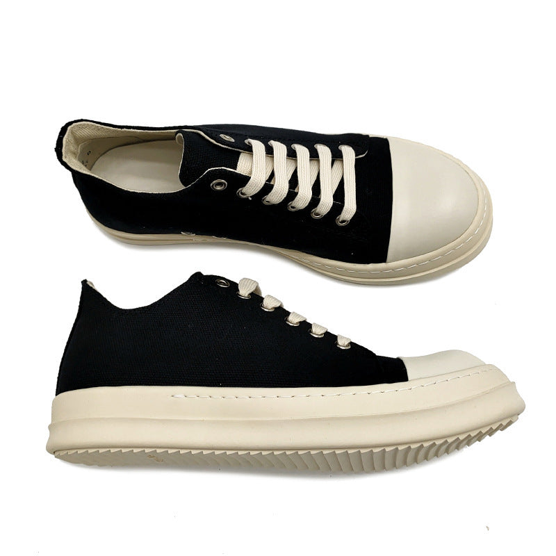 Lave herresneakers i lærred til fritid med tyk sål – parmodel