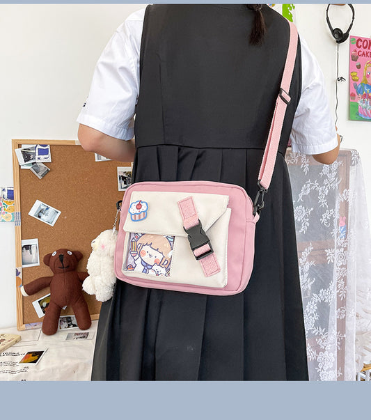 Cute Cartoon Girl Student Transparent Bag