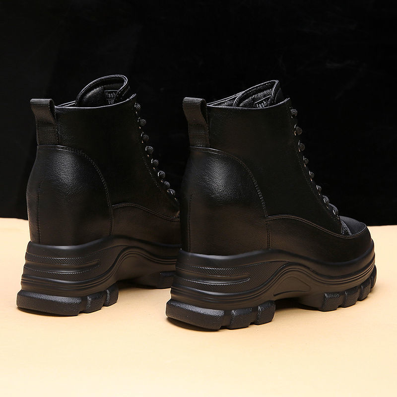 Net Red Women's Thick-soled Inner Increase Winter British Style Martin Boots
