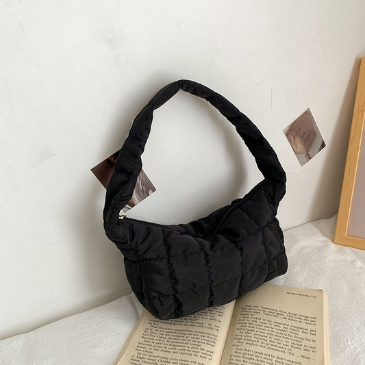 Lingge Embroidery Underarm Bag Niche Design Simple Dumpling Bag