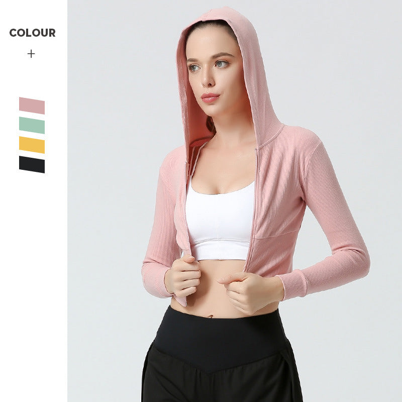 New Yoga Wear Tight Long Sleeve Running Sports Zipper Jacket