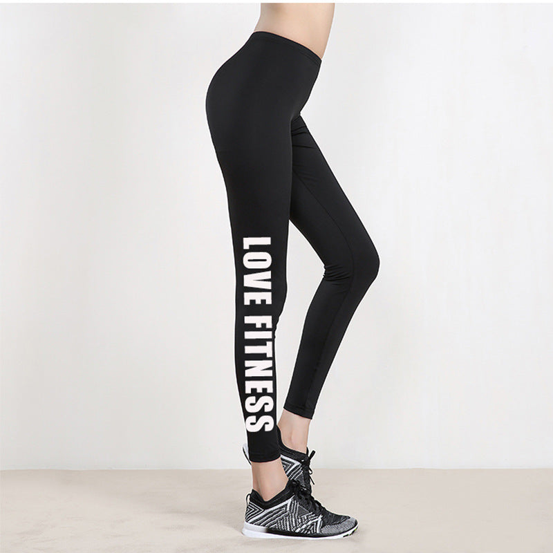Letter Print Leggings Slim Pencil Pants