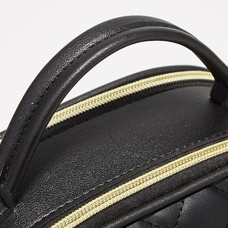 New Rhombus Embroidery Double Zipper Handbag Crossbody