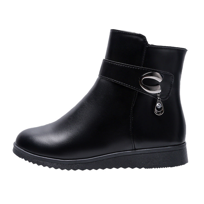 Low Heel Wedge Fleece Warm Mom Cotton Boots