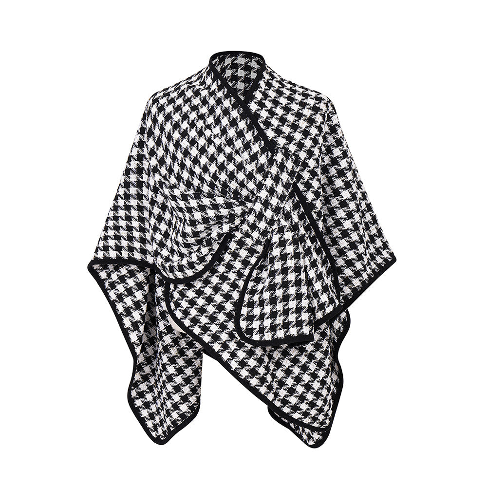 New Hasp Gold Silk Houndstooth Shawl