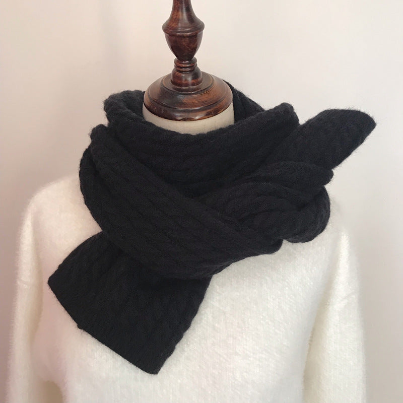 Women's Fashion Versatile Solid Color Warm Neck Shawl