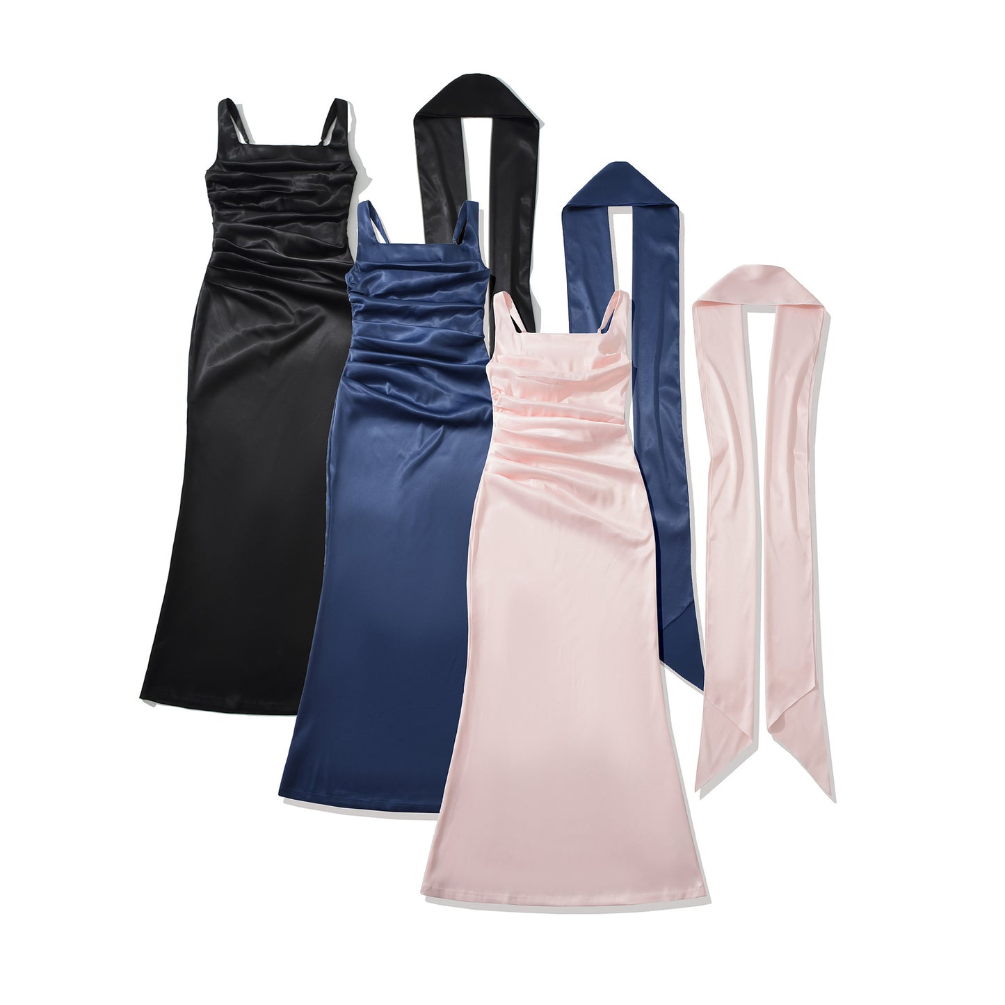 Slim Fit Scarf With Fishbone Strap Dress