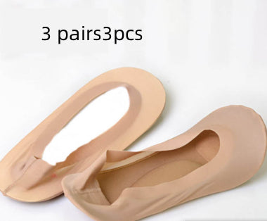 3D Arch Foot Massage Health Care Women Summer Socks Ice Silk Socks Shallow Mouth Silica Gel Invisible Slippers Feet Care