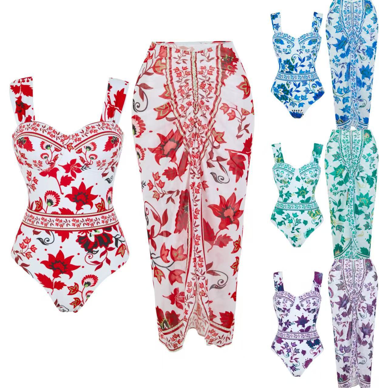 Sexy Printed Strap Bikini For Women