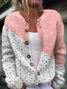 New Geometric 3D Digital Printing Cardigan Sweater