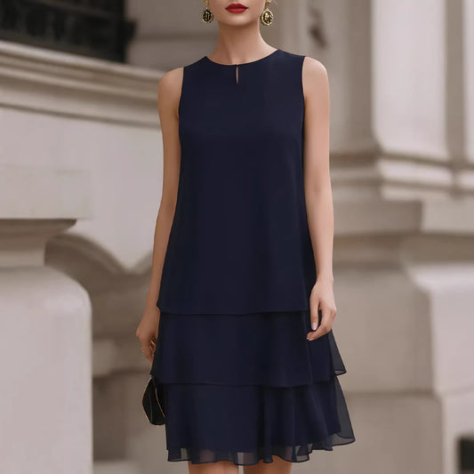 Casual Multi-Layer Chiffon Flowy Dress New Style