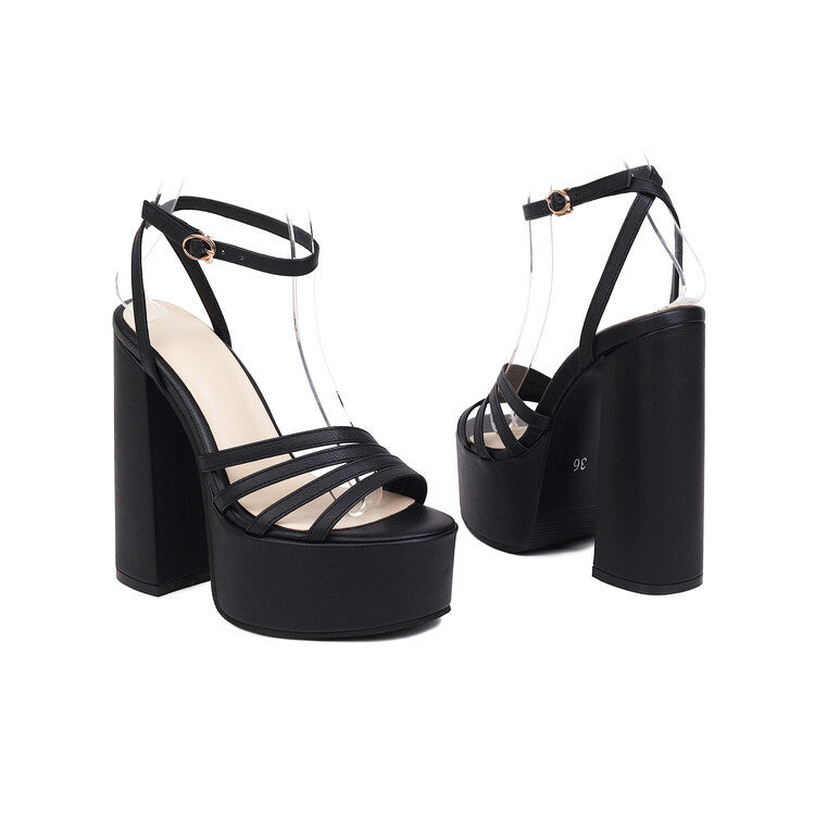 Women's Summer Plus Size Chunky Heel Sandals