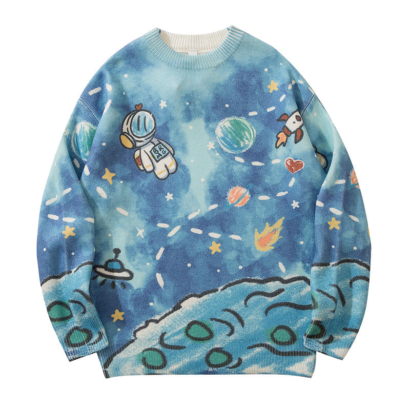 Mænds Casual Retro Tie Dye Sweater