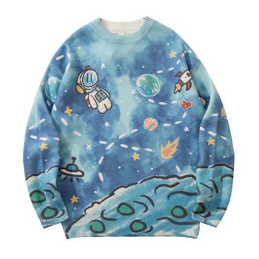 Men's Casual Retro Tie Dye Sweater