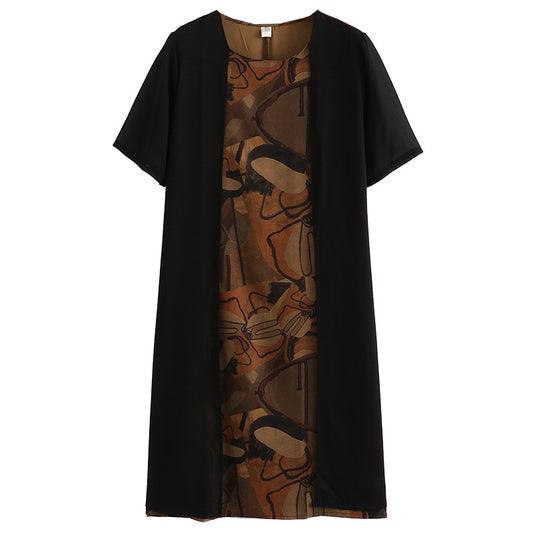 Dress False Two-piece Suit Elegant Chiffon