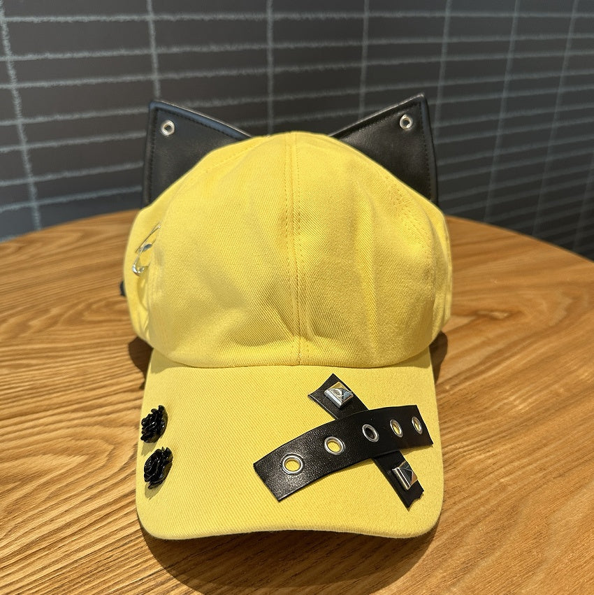 Niche Baseball Cap With Three-dimensional Cat Ears
