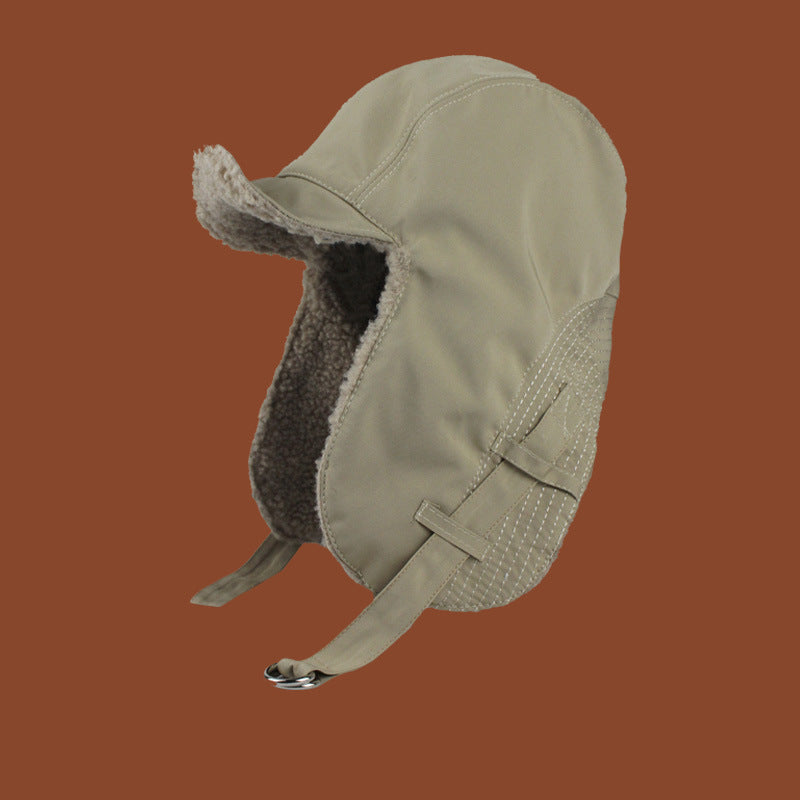 Winter Men's And Women's Fleece-lined Thickened Ski Cap Windproof Warm Outdoor Hat