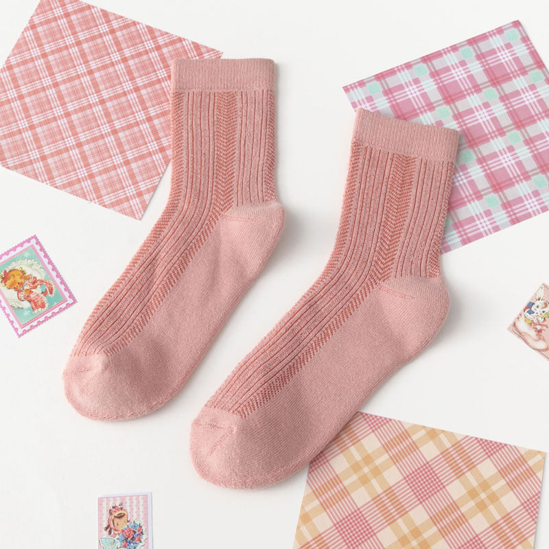 Female Female Middle Tube Cartoon Extra Thick Warm-keeping Socks