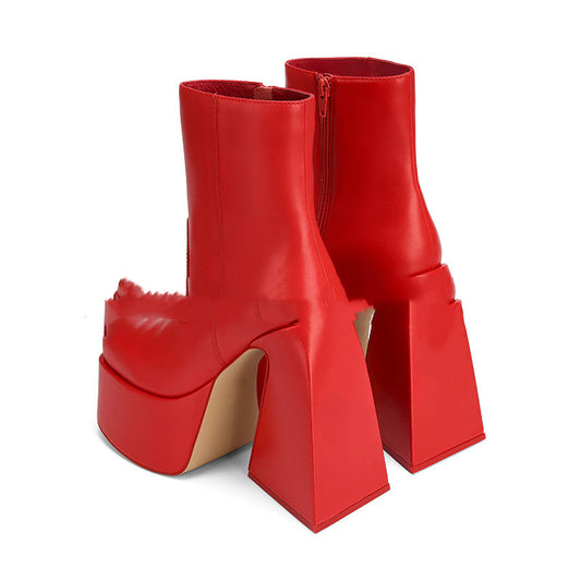 Show Same Style Square Chunky Heel Sleeve Women's Shoes