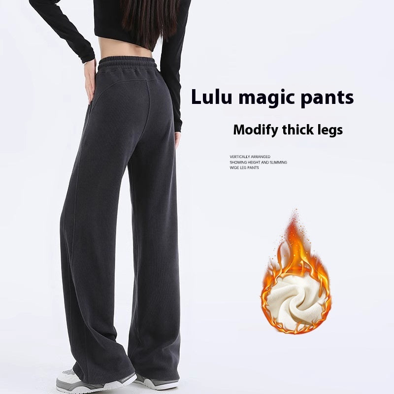 Chenille Wide-leg Pants Women's Loose Casual Fleece Corduroy