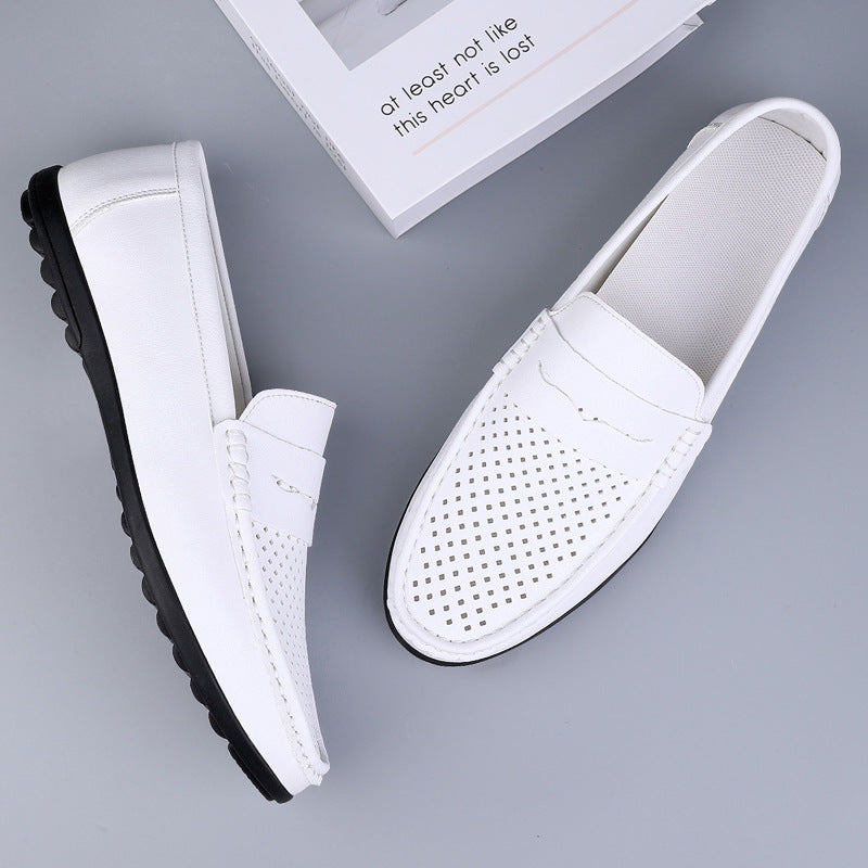 Men's Leather Shoes Microfiber Hollow-out Loafers