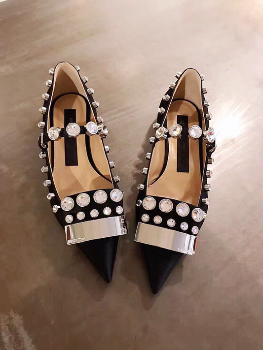 Pointed Toe Flat Shoes Baotou Single Shoes Women's Shoes Black