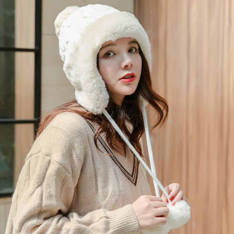 Women's Knitted Winter Fashion Plush Ball Hat