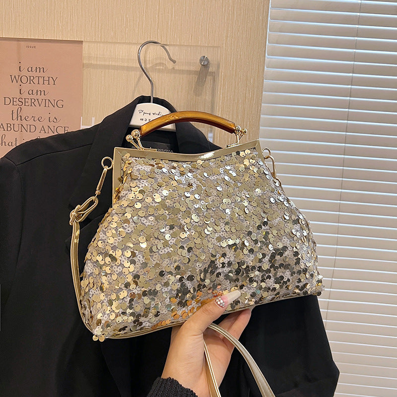 Women's Sequined Portable And Fashion Shell Bag