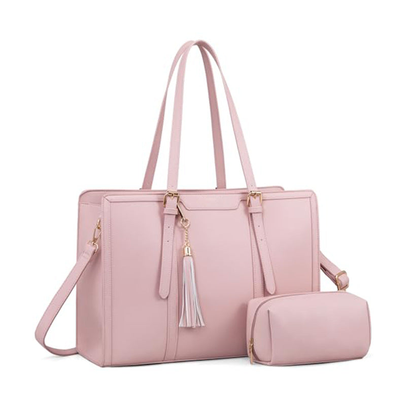 Women's Computer Shoulder Bag Leather Laptop Bag