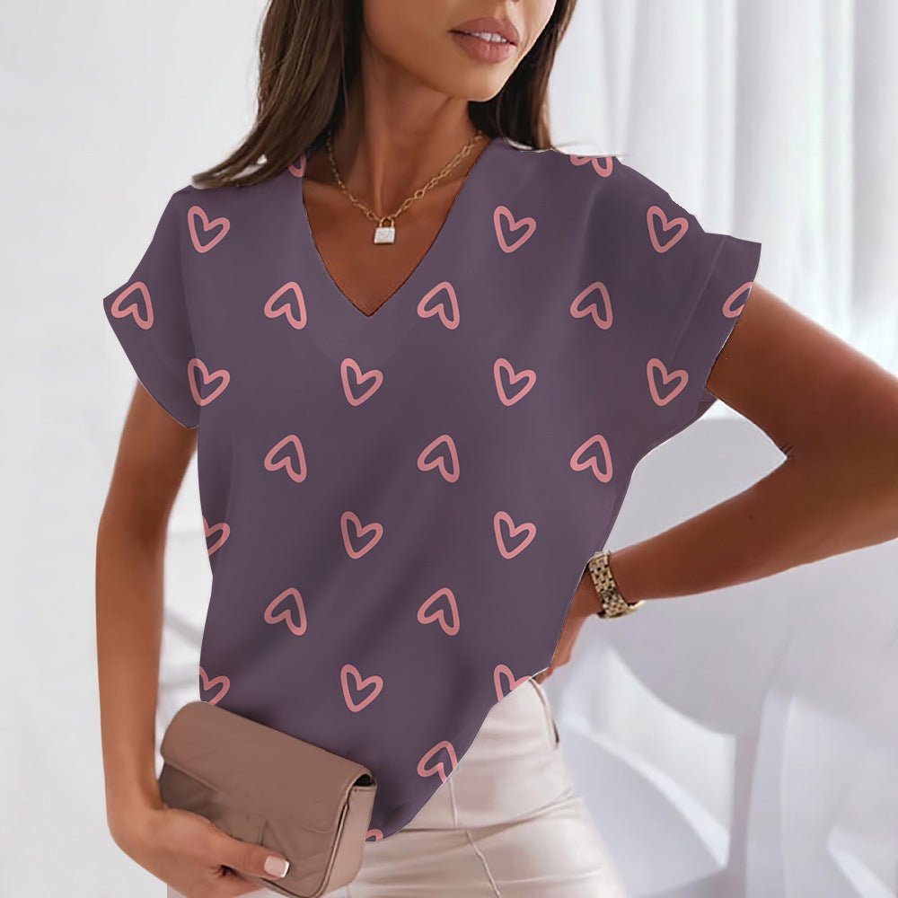 Printed Cute Sweet Short-sleeved T-shirt