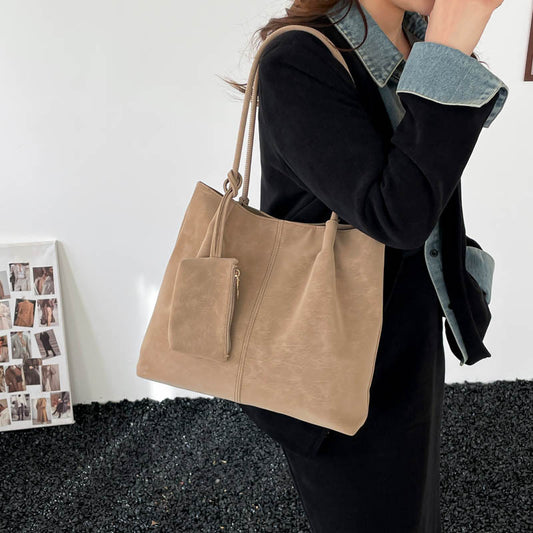 Women's Large-Capacity Matte Suede Shoulder Bag