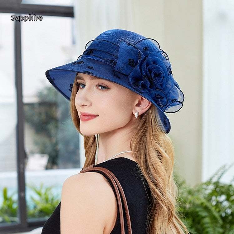Sun Hat Female Organza Bucket Hat Sun Shade UV Protection