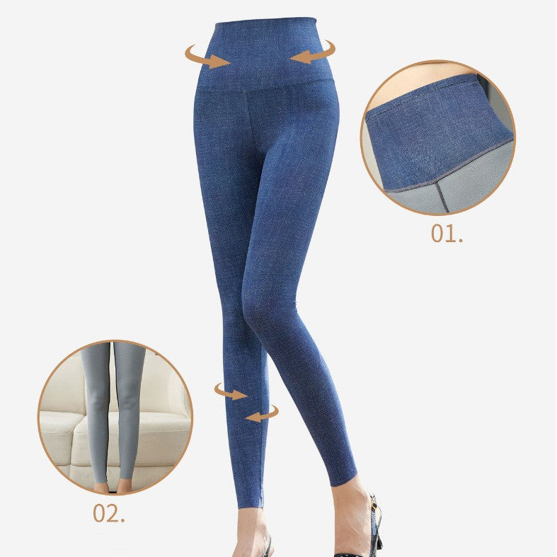 Autumn And Winter Fleece-lined Thickened Shark Pants