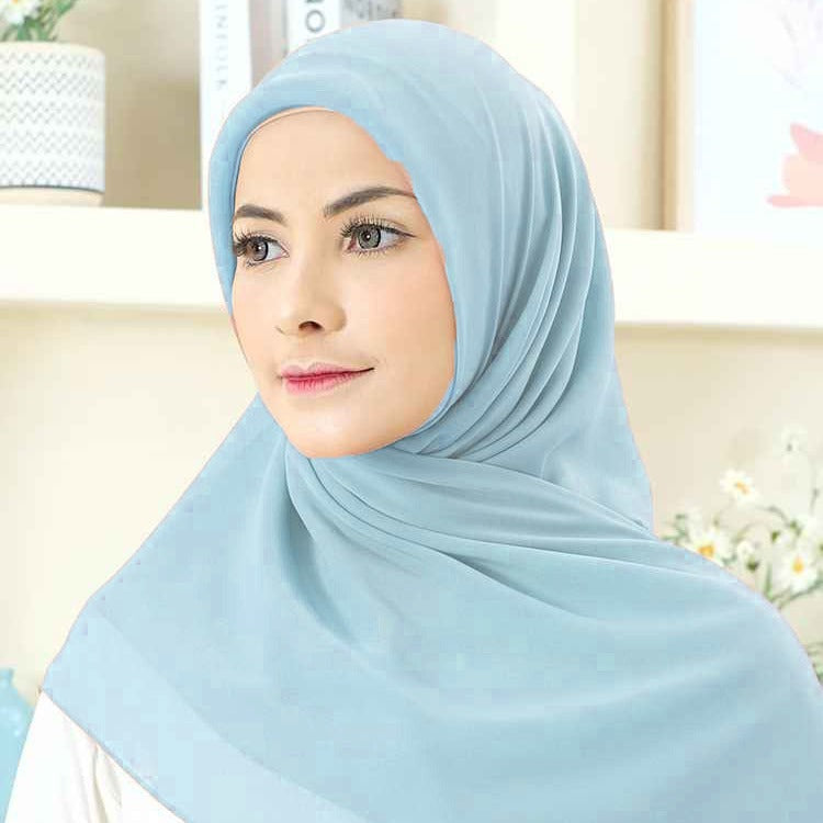 Composite Chiffon Square Scarf Solid Color Headscarf Comfortable And Breathable