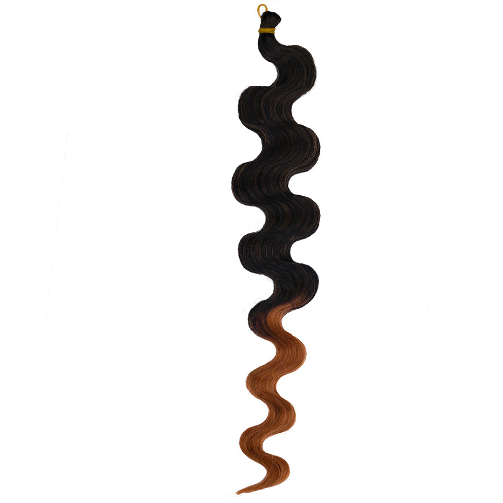 European And American Style Wig Wine Red Big Wave Chemical Fiber Braided Hair Crochet Hair Extension