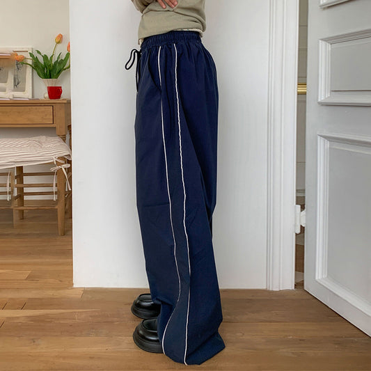 Straight All-matching Elastic Waist Pants