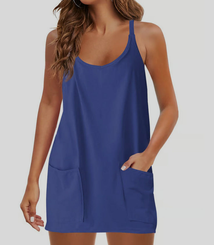 Women's Tops With Narrow Straps One-piece Shorts Jumpsuit Casual Suit