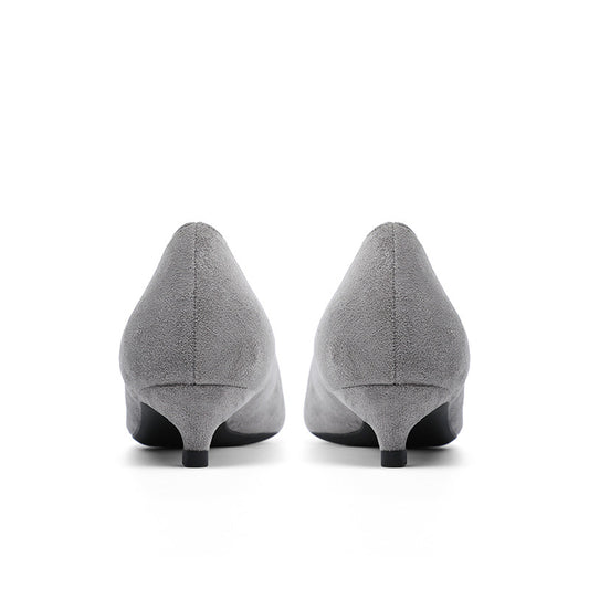 Women's Pointed Toe Fine Gold Suede High Heels