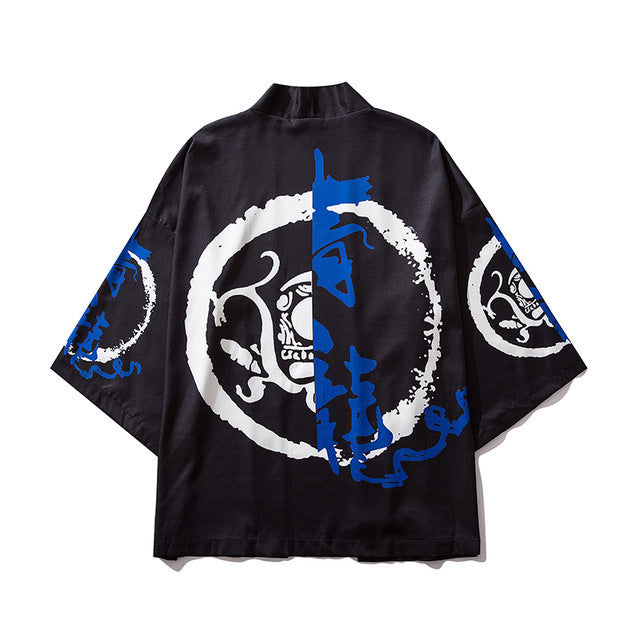 Japanese Style Ukiyo-e Sea Carp Creative Robe For Men