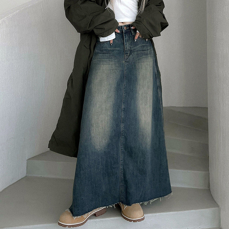 Versatile Retro Mid-length A- Line Skirt