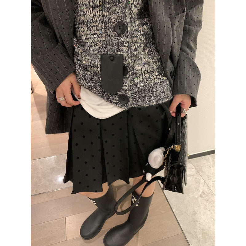 Early Autumn New Stylish Gray A-line Midi Skirt