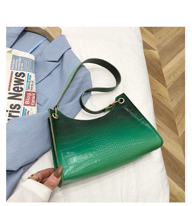 Rainbow Gradient Frog  Pattern Bag Women Handbag Shoulder Arm Bag