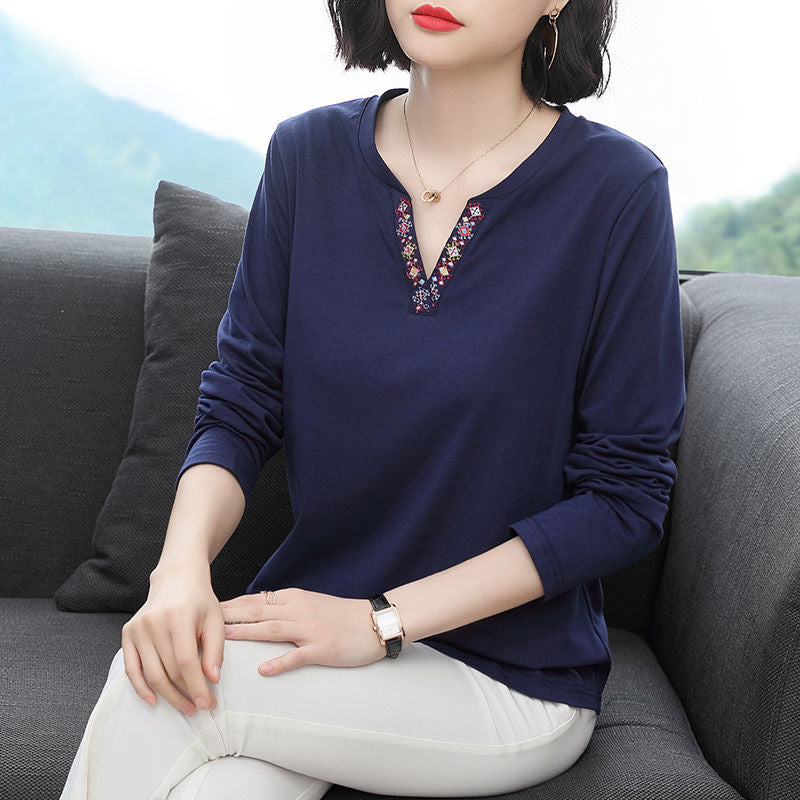 Women's Solid Color Loose Casual Base Shirt Top