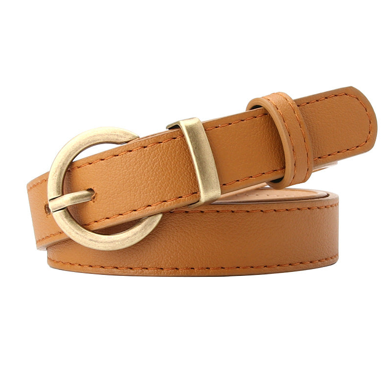 Student Trousers With Decorative Belt Women's Casual Pin Buckle Belt